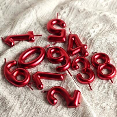 A Large Red 6cm Digital Birthday Candle, Number Birthday Candles,A Souvenir For Holiday Celebrations, Cake Baking Decorations, Coming Of Age Celebrations, Birthday Anniversaries, And Other Festive Events