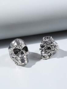 3pcs/Set Punk Style Skull Rings For Men - Multicolor - View 13