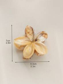 1 件女士米色大理石花卉蜡染发夹，适合海滩度假、日常使用，妇女节礼物 - 彩色 - 查看 3