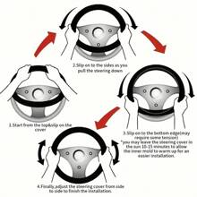 10 件装毛绒 15 英寸方向盘套套装，柔软毛绒汽车配件套装，包括手刹套、换档套、杯架杯垫和通风口夹 - 均碼 - 查看 10