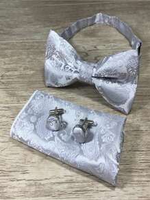 3 件套男士时尚佩斯利花纹和腰果花蝴蝶结 - 彩色 - 查看 21