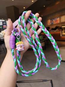 3-Strand Braided Phone Lanyard, Women Long Diagonal Hanging Neck Strap, Nylon Outdoor Travel Anti-Lost Cord With Random Color Metal Clasp Gifts For Mother, Family, Friends, Birthday, Holiday Phone Charm, Phone Chain - Multicolor - View 18