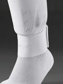 1 par/set de equipamiento de protección deportiva, espinillera de fútbol con placa de pierna y correa de fijación, tobillera ajustable y elástica de protección, correa de fijación deportiva