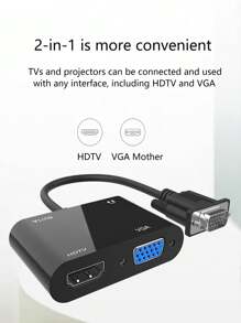 VGA zu HDTV + VGA Dual-Modus Konverter, unterstützt perfekt 1080P HD Video, erreicht nahtlose synchrone Audio- und Videoausgabe