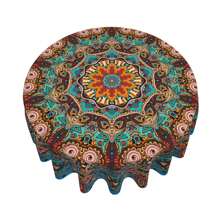 1 bucată față de masă rotundă de 60 de inchi, design cu mandala boemă, cârpă de masă rotundă, colorată, rezistentă la apă, covorașă de picnic pentru grătar în curte în stil boho, decor pentru bucătărie de acasă