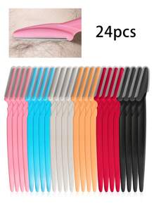 70/24/12/6pcs Set Multicolor Grooming Eyebrow Razor & Shaver Set, Eyebrow Trimmer & Shaver, Exfoliating Dermaplaning Tool, Body Hair Removal Trimmer And Face & Eyebrow Razor Set Long Handle Blade With Precision Cover Women Eyebrow Shaping Tools Suitable For Or Travel Use Multi-Function Eyebrow Trimmer, Sharp Stainless Steel Eyebrow Tools With Cover, For Eyebrow, Lip, Leg Hair & Gentle Effective Removal,Makeup,Cheap,Room Decor,Vanity,Travel,Bedroom,Makeup Accessories,Eyebrow Razor