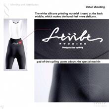 ltiilt 1pc Men's Cycling Bib Shorts, Moisture-Wicking & Breathable, Suitable For Road Bikes And Mountain Bikes, Made Of High-Stretch Jacquard Fabric - Black - View 7