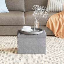 Twolike 43/15/30/16 Inches Folding Storage Ottoman Bench End Of Bed Bench Storage Chest Portable Ottoman With Storage Foot Stool Dark Gray For Entryway Bedroom Living Room Multiple Sizes