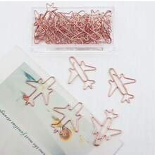 12pcs/20pcs Per Box, Creative Transportation Themed Paper Clips, Airplane Shaped Binder Clips, Electroplated Gold Bookmark & Clip Set, Electroplated Material, Creative Shaped Clips, Office, Home, DIY, Gift