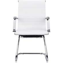 Silla Oficina Escritorio Ergonomica Minimalista Moderna Base Metal Trineo Soporte Lumbar Comoda Duradera (Blanco)