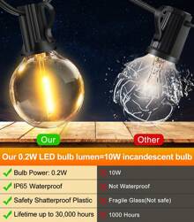 GerTong Solar String Festoon Lights Outdoor - Remote Control 30M / 98.4ft IP65 Waterproof LED Garden Lights Weatherproof Solar Powered Outside Light For Gazebo Pergola Patio