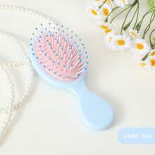 1PC Personalized Customized Cute Mini Exfoliating Brush, Nylon Mane, ABS Plastic Handle, Resin Grip, Anti-Static Massage Comb For Textured Hair, With Air Cushion, Suitable For Girl And Girls, Portable Comb For Daily Use Back To School