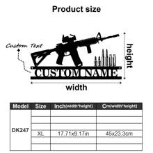 1 件定制双酷突击步枪墙饰、冲锋枪标志、复古风格金属机枪装饰、枪械爱好者铁板 - 个性化名称、文字内容 - Gunlover 定制装饰、第二修正案礼品枪军事艺术礼物生日毕业、多功能、耐用、装饰性、可重复使用、精致、时尚、高品质、色彩鲜艳、现代、定制、个性化、独特、适合他的理想礼物、适合她的理想礼物、男朋友、爸爸、女朋友、妈妈、家人、朋友、茶室、家庭、花园、办公室、家居装饰