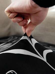 1 Stück digitaldruck Sofakissenbezug, Schwarz-Weiß Blättermuster, hoch elastisch, kratz- und staubfest, abnehmbar und waschbar, geeignet für Wohnzimmer, Schlafzimmer, moderne Dekoration, ganzjährig