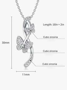 S925 Sterling Silver 18K Gold Plated Cubic Zirconia Orchid Flower Pendant Necklace, Suitable For Women's Daily Wear, Summer Jewelry, Girlfriend, Wife, Mother's Birthday, Anniversary Gift