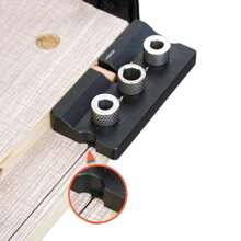 [Esenciales para trabajar la madera en 3 en 1] Kit de guía de espigas de 3 en 1: Punzón localizador ajustable de espigas de aluminio, guía de agujeros de bolsillo y herramienta de guía de taladrado de gabinetes