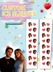 1 Pair Of Customized Face Men's Ice Sleeves, Put Any Face On Socks, Personalized Sleeve Sleeves For With Photos, Interesting Customized Picture Pairs With Medium To Arm Guards, Suitable For Valentine's Day, Birthdays, Gift Giving, And Other Occasions - Multicolor - View 1