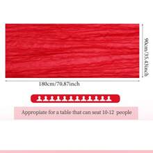 1pc Large Red Braided Table Runner, Cheese Cloth Bohemian Gauze Table Cloth, Romantic Sheer Fabric Table Mat, Suitable For Wedding Party, Bridal Shower Gift