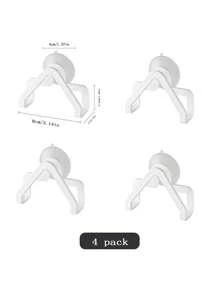 4pcs White Piece Plastic Sink Suction Cup Rack,Wall Mount Kitchen Sink Brush And Sponge Holder, No Drilling Required, Freestanding Rack For Sponges And Drain Accessories - Kitchen Organizing Tools, All Room Types, Home Decor Accessories, Kitchen Sink Accessories