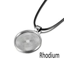 5 pièces/paquet Cadre de pendentif de 25 mm avec cordon de cire, base de cabochon rond vide pour DIY, accessoires de bijoux de collier