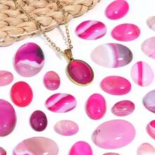 10pcs/Pack Natural Agate Oval Cabochons, DIY Vintage Handmade Jewelry Accessories - Multicolor - View 9