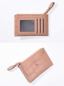 极简主义女士零钱包，拉链零钱包，迷你超薄多卡钱包，时尚手提卡包 - 彩色 - 查看 4