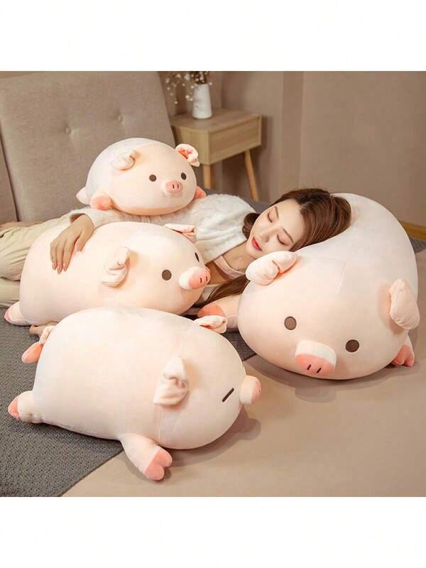 1pc Big Plush Pig Stuffed Doll - Lying Pig Pillow - Piggy Doll - Perfect Gift - Birthday Gift - Surprise Gift - Ideal Present - Seasonal Gift - Holiday Gift - April Fools' Day Gift - Easter Gift - Plush Doll - Gift - Pillow - Animal Doll