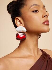 1 Pair Asymmetrical Exaggerated Vintage Style Resin Earrings