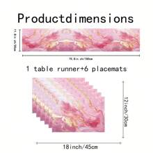 1pc/5pcs/7pcs, Home Decor, Elegant Pink Marble Print Table Runners - Polyester, Rectangular, Suitable For Home & Kitchen Decor, Perfect For Party & Holiday, Marble Print, Table Runners