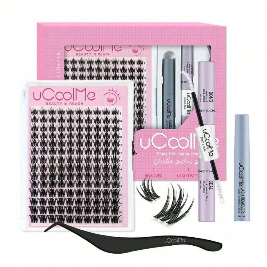UCoolMe Lashes Fairy Lashes Cluster C Curl 140 Pcs Individual Lash Clusters False Eyelashes Extension Natural Look Beginner Friendly Bond Seal Remover Ultra-Thin Band Makeup 8-18mm Manga Anime Christmas Gift Lash Cluster Kit Sringtok - 仙女綻放套裝 - 查看 1