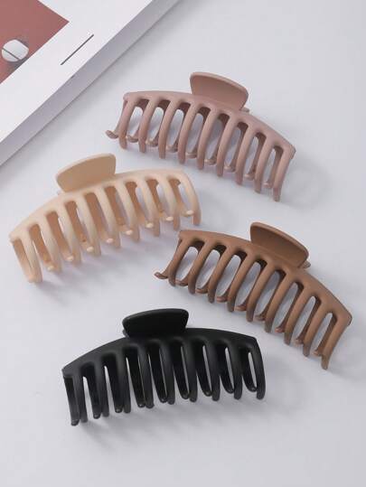 4 piezas de pinzas para el cabello de mujer de estilo retro en colores negro, blanco y café, de plástico ligero, multifuncionales y elegantes, adecuadas para uso diario, al aire libre, lavado de cara, baño, maquillaje, combinación de ropa, decoración de joyas, clips para el cabello, accesorios de peinado decorativos para mujer, pinzas para el cabello, pasadores de pelo, sujetadores de cabello, para outfits de vacaciones