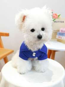 1pc Pet Clothes Polo Shirt For Small Dogs & Cats, Bentley Bear Design, Casual & Fashionable, Suitable For Puppy & Small Breed, Comfortable