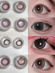 2pcs 14.5mm Large Diameter Colored Contact Lenses,Jewel Pattern,Non-Prescription Daily Disposable, Convenient For Traveling, Suitable For Mixed Daily Wear Halloween Costume Cosplay - Yearly Disposable - View 9