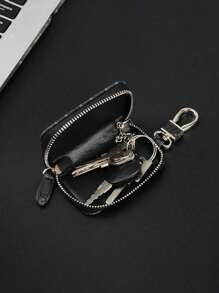 Estuche para llaves de hombre de negocios, soporte compacto y de moda de PU con estampado floral para llavero, monedero, billetera mini para hombre