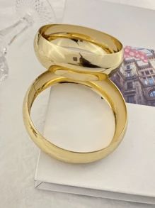 5 件/4 件/3 件/2 件套装简约朋克不对称大号粗手链，女士永恒之美袖口手链礼品套装，可作为珠宝配饰日常佩戴（金属表面可能有轻微划痕，请以实际商品为准） - 風格3 - 查看 12