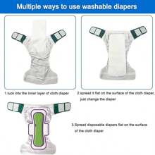 2pcs Adjustable And Washable Adult Cloth Diaper Set 1cloth Diapers + 1replaceable Pads Breathable, Comfortable And Durable TPU Coated Waterproof Design Leak-Proof Design With Good Absorbency Of Pads, Fashionable And Easy To Clean, No Noise, Suitable For The Elderly, Postpartum Women, Pregnant Women, People With Leg And Foot Discomfort - Multicolor - View 8