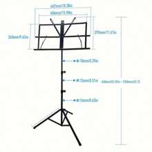 1PC Portable And Adjustable Stable Music Stand With Carrying Bag - Collapsible And Folding Metal Music Sheet Stand With Music Sheet Clip Holder