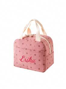1pc Embroidery Customization Corduroy Lunch Bag, Solid Color Simple Insulated Lunch Bag, School Lunch Box, Food Bag, Casual Picnic Bag, Camping Bag, Cooler Bag, Suitable For Office, School, Leakproof, Portable Large Capacity, Suitable For Travel Picnic, Contracted,Funny,Kawaii,Y2K,Minimalist,Commuting,Business Casual,Basics,Custom,Personalized,Unique,Customized,For Anniversaries,For Birthdays,For Holiday/ Vacation,For Outdoors/Outings/Travel/Hiking/Stadium/Sports/Climbing,For Business/Commute/Work/Office,Travel,School Supplies,Back To School,School Gift,For Office,For School,For Classroom,For Teacher Gifts,For University,For Colleague,For Dorm Rooms,For Teacher,For Boys And Girls,For Teenagers,Junior High School Students,Middle School Students,High School Senior High School Students,College Students,University Students,Freshman,Sophomore,Underclassmen