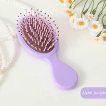 1PC Personalized Customized Cute Mini Exfoliating Brush, Nylon Mane, ABS Plastic Handle, Resin Grip, Anti-Static Massage Comb For Textured Hair, With Air Cushion, Suitable For Girl And Girls, Portable Comb For Daily Use Back To School