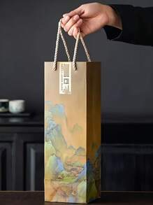 4pcs Set, Tea Cups, Chinese New Year Tea Gift Box, Family Love, Chinese Landscape Painting Style Tea Cups, Water Cups, Kung Fu Tea Cups, Father's Day Gift