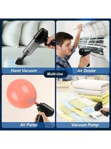 Handheld Vacuum Cleaner, Vacuum Cleaner And Air Duster, Powerful Wet And Dry Handheld Car Vacuum Cleaner With Multi-Nozzle/Small Floor Mop For Car, Home, Office And Pets.
