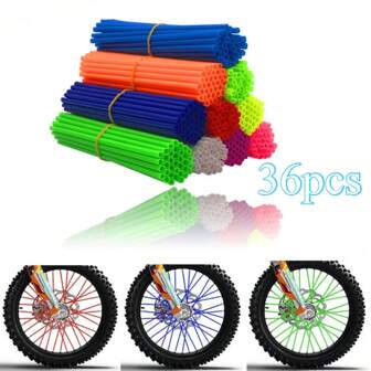 36pcs Universal Motocross Motorcycle Dirt Bike Enduro Off Road Wheel Rim Spoke Shrouds Skins Covers Moto