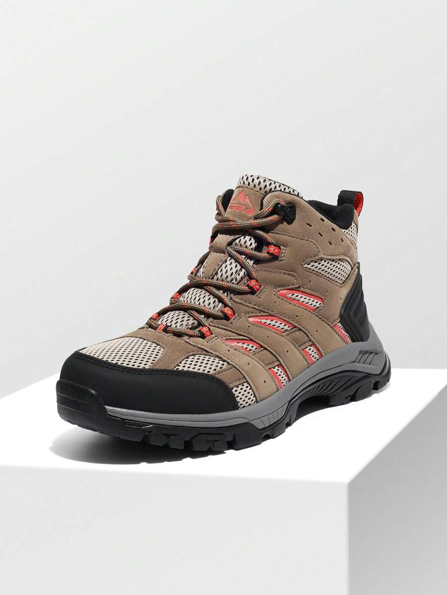Women's Wide Feet Waterproof Hiking Boots Outdoor Trekking Mid Backpacking Mountaineering Lightweight Boots - 棕色 - 查看 1