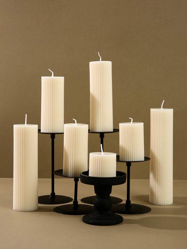 Vela cilíndrica aromática estilo minimalista nórdico de bricolaje a rayas, decoración del hogar, decoración de boda, ambiente de cena, regalo