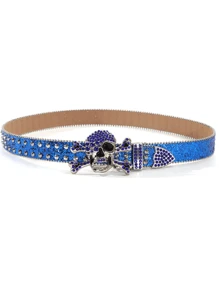 1pc Unisex Fashion Street Hip Hop Style Rhinestone Skull Studded Choker, Music Festival Party Accessory