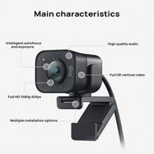 Logitech Kamera StreamCam Autofokus und Belichtung 1080P HD-Kamera Typ-C-Anschluss Laptop-Desktop-Computer Online-Unterricht Videokonferenz Schwarz