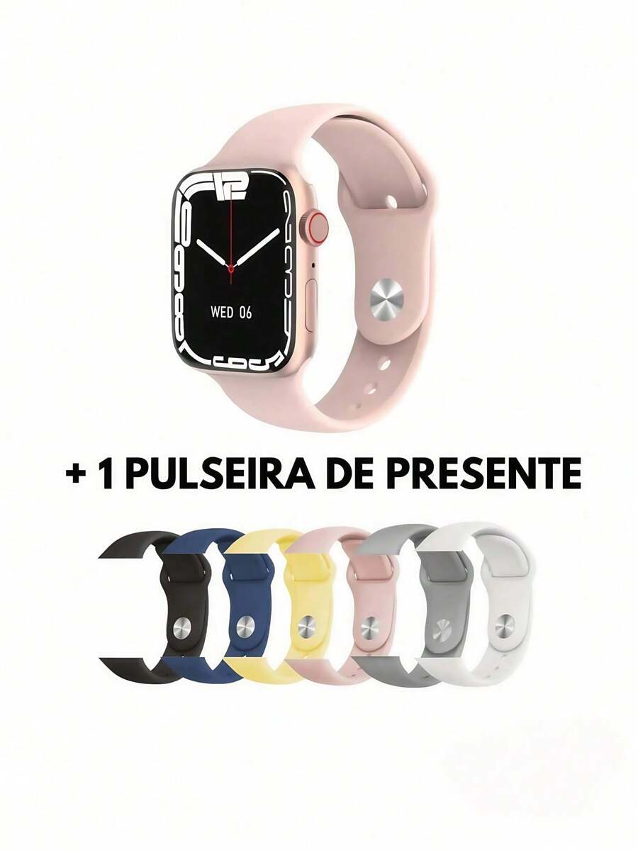 Smart Watch Smartwatch S9 Pro App Laxasfit Bluetooth + 1 Gift Bracelet Heart Rate Magnetic Charging Immediate Shipping - 粉色 - 查看 1