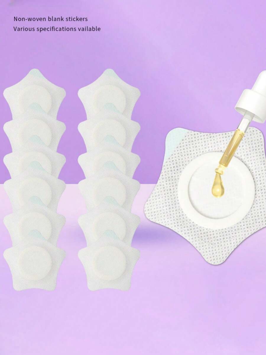 无纺布星星肚脐贴 防水 小熊形状空白贴纸 爱心形状敷料 - 白色 - 查看 1