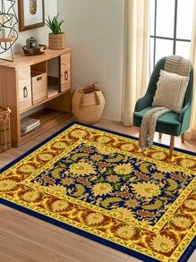 1pc Exotic Floral Pattern Area Rug, Home Decor Carpet, Stain Resistant, Comfortable, Dust-Proof, Easy To Clean, Suitable For Living Room, Bedroom, Bathroom, Study, Closet, Nursery