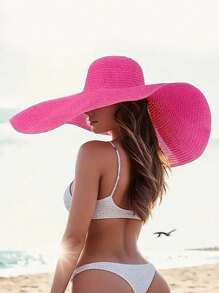 1 件女式/特大檐 70 厘米/27.56 英寸直径草帽太阳帽夏季圆顶太阳帽遮阳帽沙滩旅行帽 - 70cm/27.56in 大帽簷 - 查看 12